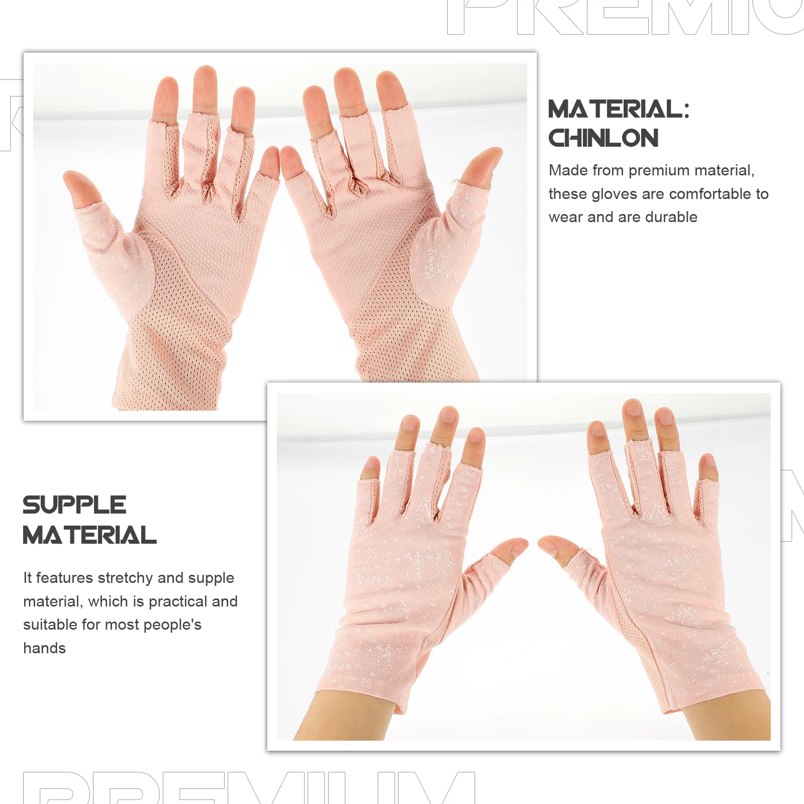 

1Pair Soft Stretchy Manicure Gloves Uv Prevention for Women Nail Art Skin Protective Fingerless Glove Comfortable Salon Tool