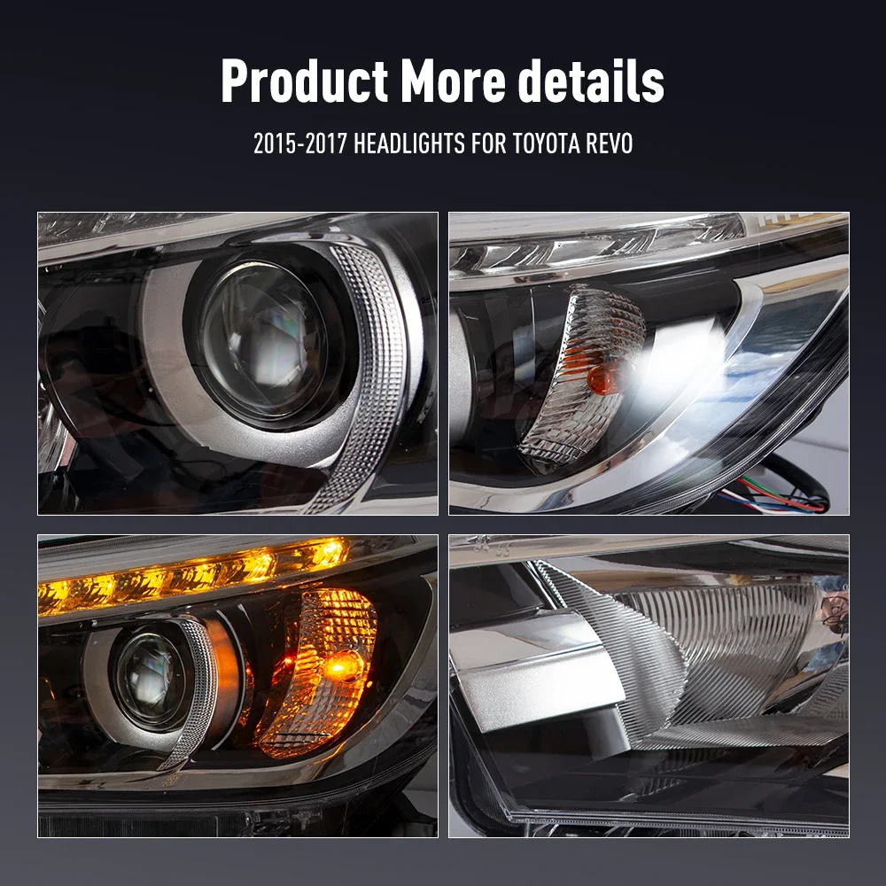 トヨタ レボ 2015-2017用 LEDカーヘッドライトアセンブリ カースタイリング ヘッドランプ DRL チューニングライト プラグアンドプレイ LEDヘッドライト