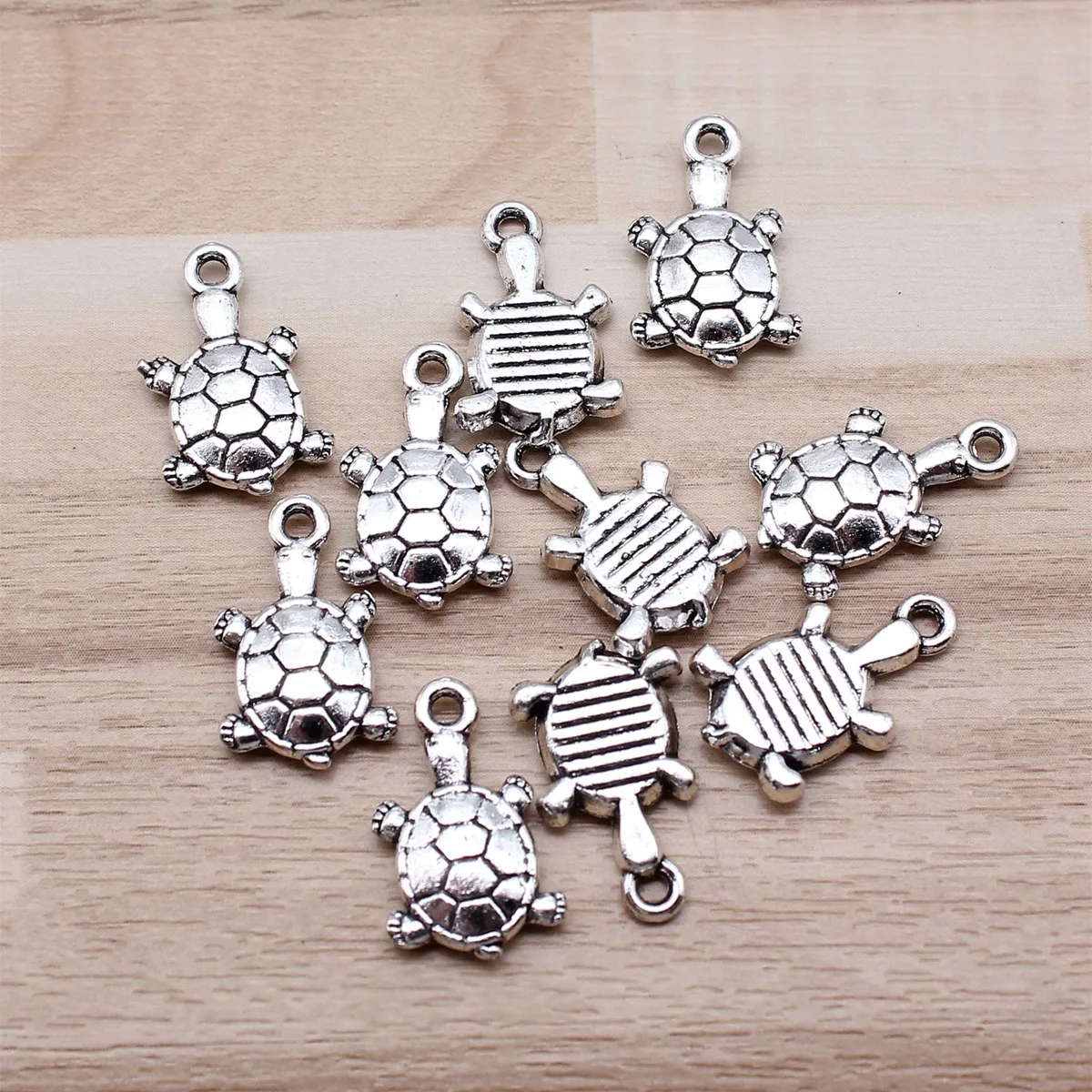 IFOCUS 10pcs/Lot Tortoise Charms For DIY Jewelry Making Zinc Alloy 18x11mm/0.71x0.43inch