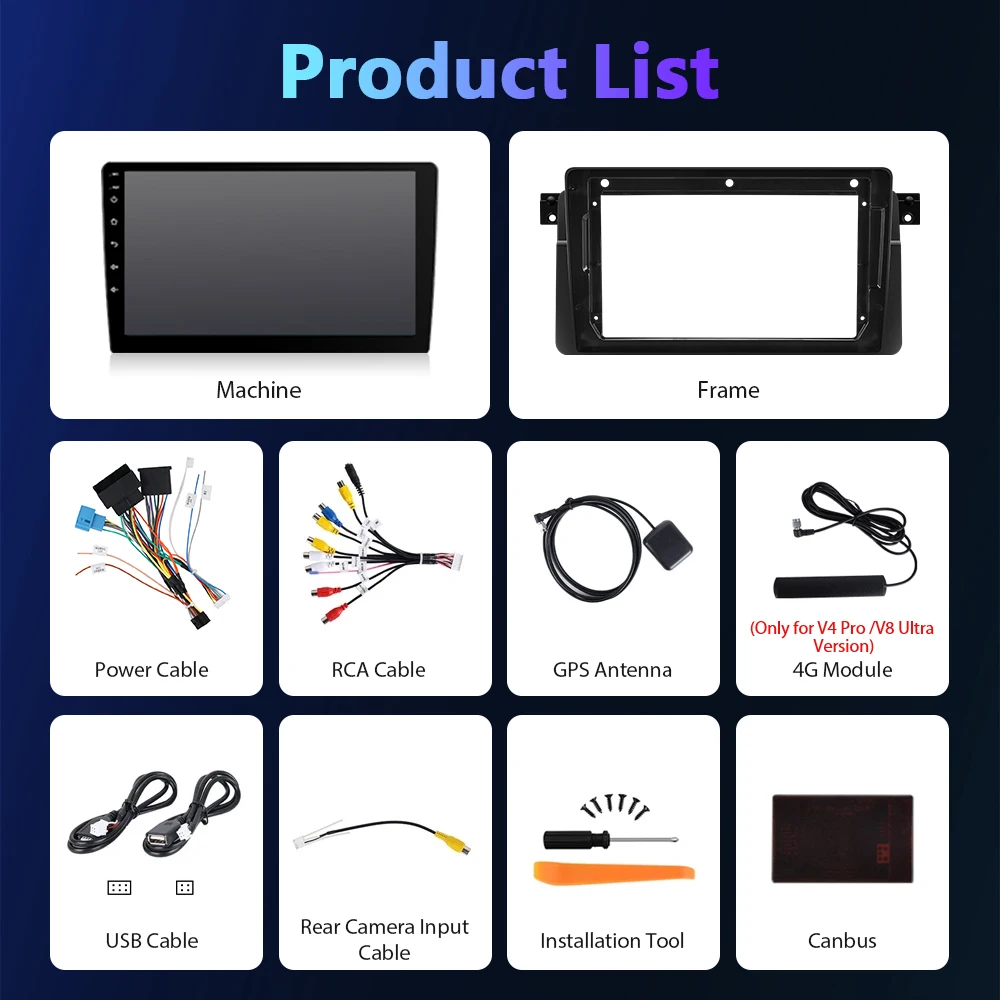 Podofo CarPlay راديو السيارة لسيارات BMW E46 3 Series 1998-2006 أندرويد 2Din مشغل فيديو الوسائط المتعددة نظام تحديد المواقع والملاحة رئيس وحدة autoradio