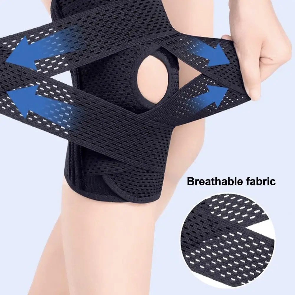 Knieschützer, Kniebandage, Stützwickel, Arthritis, Verletzungen, Erholung, atmungsaktive Kniestütze, Knieschoner mit seitlichen Stabilisatoren – Detail 6