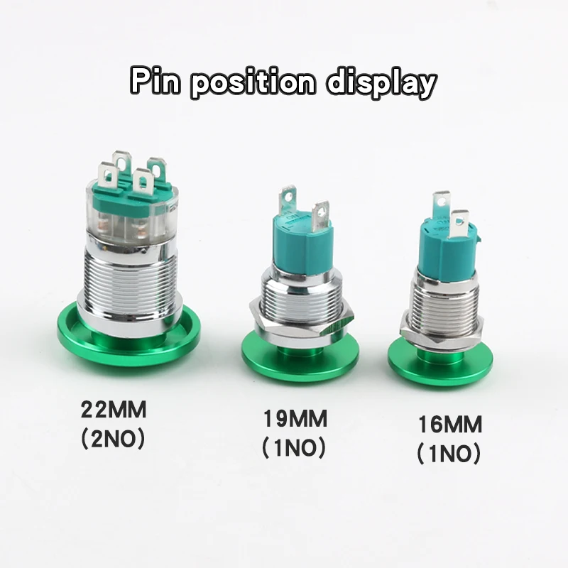 16/19/22MM 10A High Current Metal Push Button Switch Mushroom Head Momentary Latching IP65 Waterproof Start Button Red Green