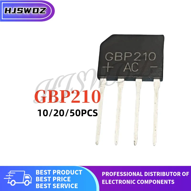 10-50PCS GBP210 GBP 210 P210 Bridge Rectifier 2A 1000V DIP-4 Bridge stack Brand New In Stock