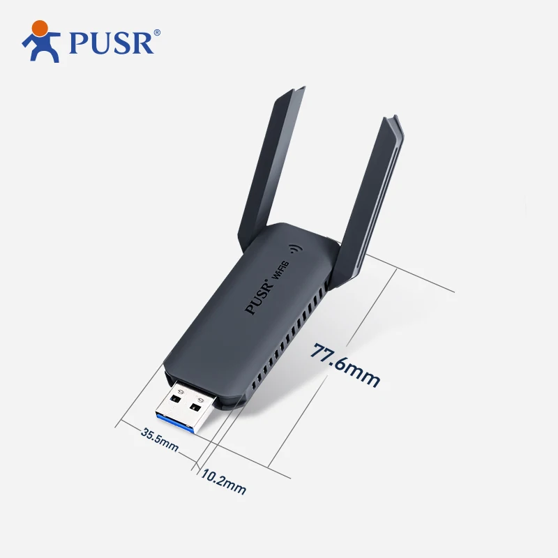 (Prijs Voor 2 Stuk) Pusr Wifi 6 Usb Netwerkadapter 5.8G/2.4G Usb3.0 2dbi * 2 Antennes Ondersteuning Windows10 11 USR-UAX180