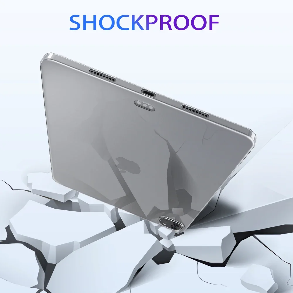 Transparent Case for iPad Pro 11 2024 Air 6 Air 5 4 10.9 inch 10th gen 10.2 7 8 9th Pro 10.5 Air 3 Shockproof Case Back Cover