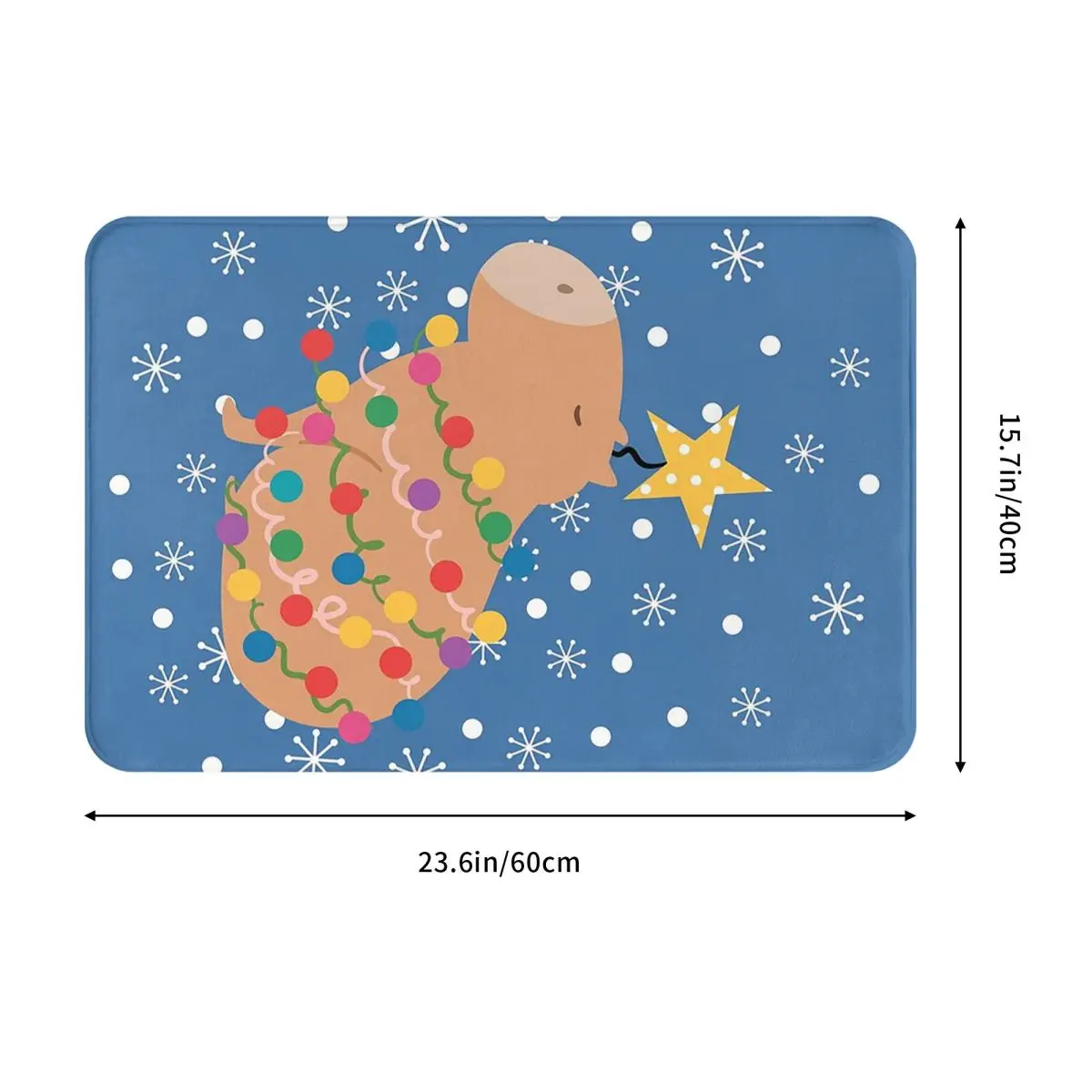 Capybara Christmas Tree Doormat Antiwear Carpet Rug Kitchen Entrance Home Floor Mat for Bedroom Footpad Mats