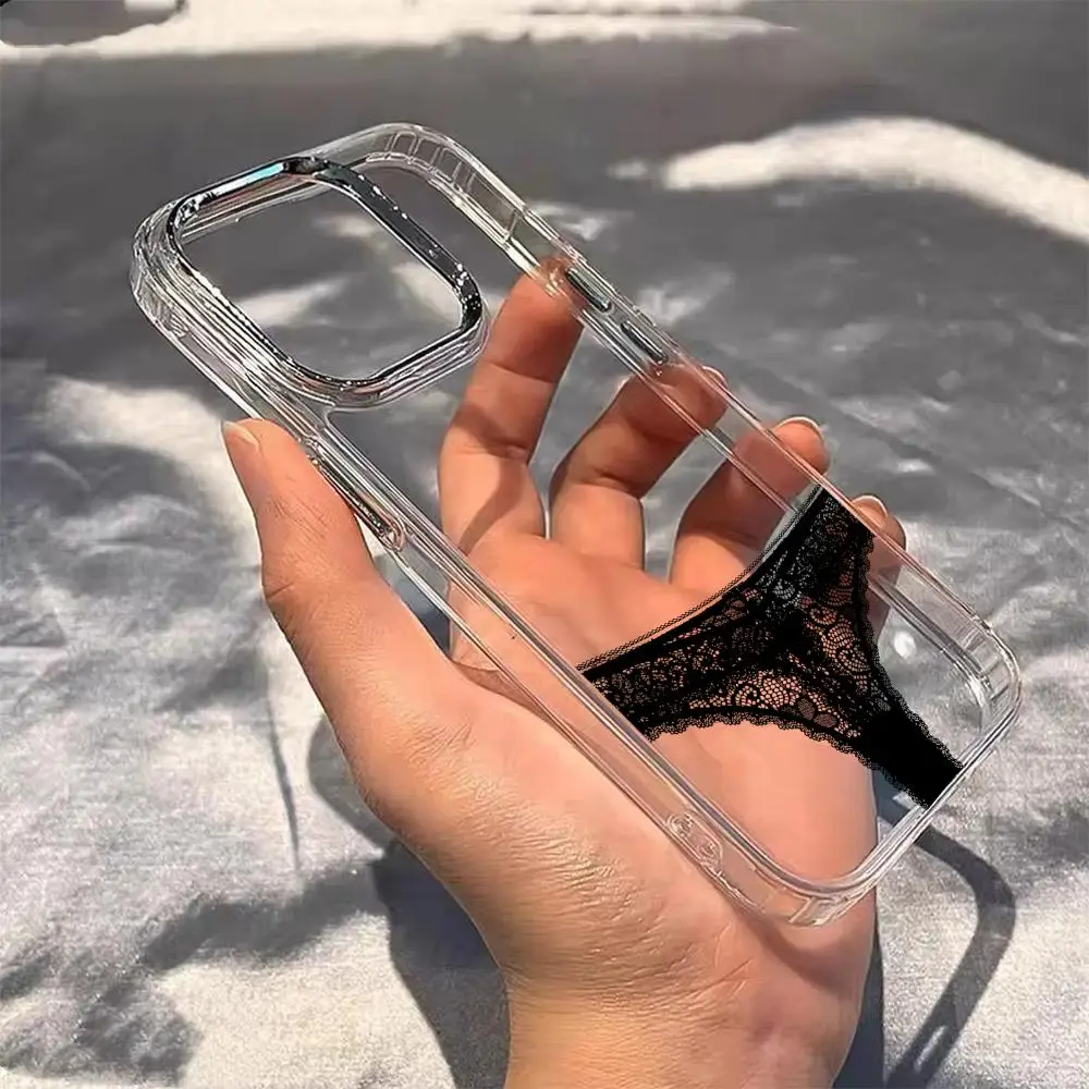 Funny panties  Phone Case For iPhone17 16 15 14 13 12 11 Pro Max Plus Chrome Button Camera Ring Transparent Case view 2