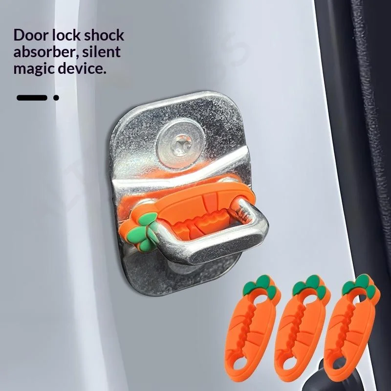 [G]Silicone Car Door Lock Buffer Shock Absorber Protectors 4Pcs Sound Deadener Anti-Scratch for Vehicle Maintenance
