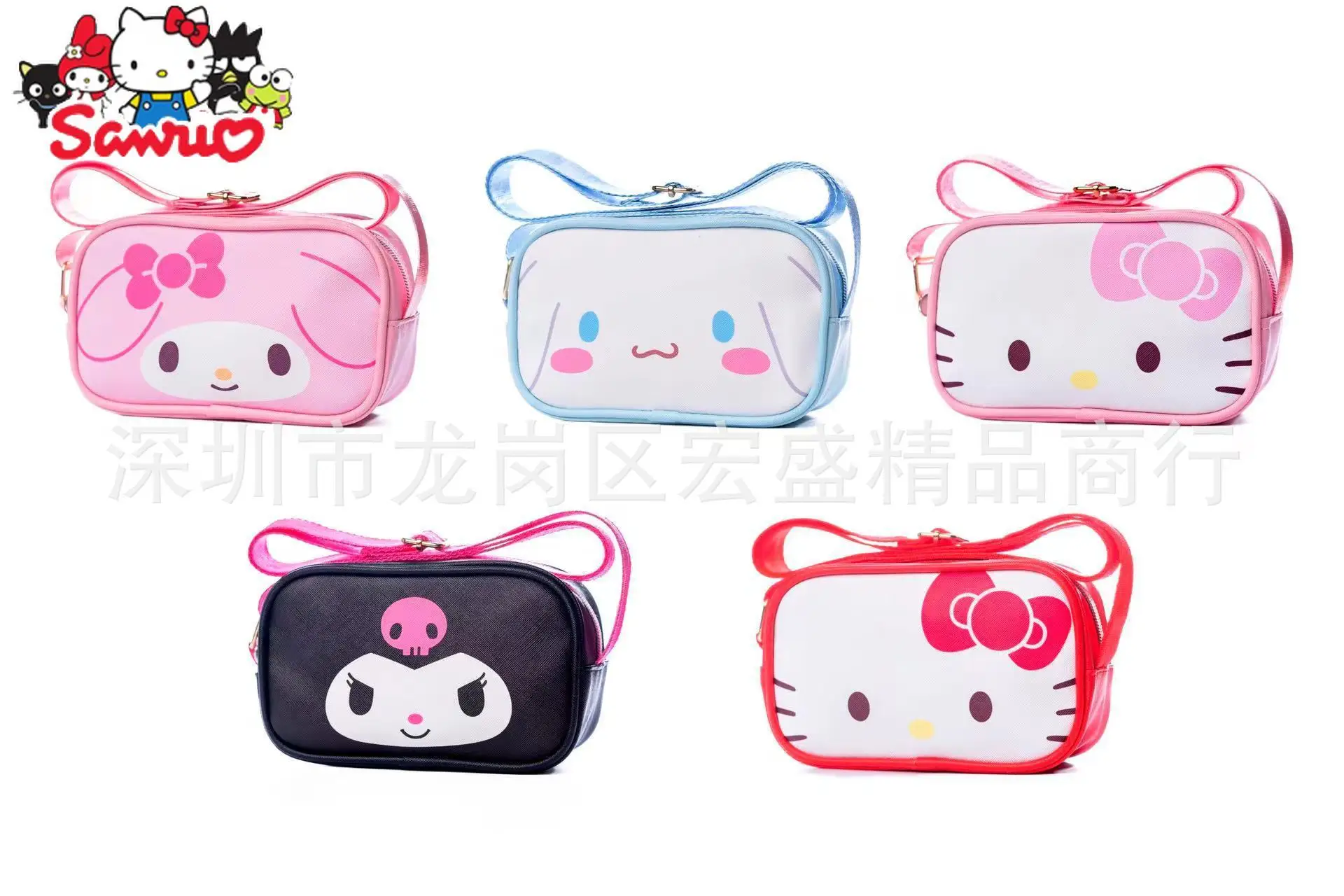 

MINISO Melody Kuromi Hello Kitty Cinnamoroll понравико детская мультяшная кожаная квадратная сумка на молнии для монет сумка через плечо