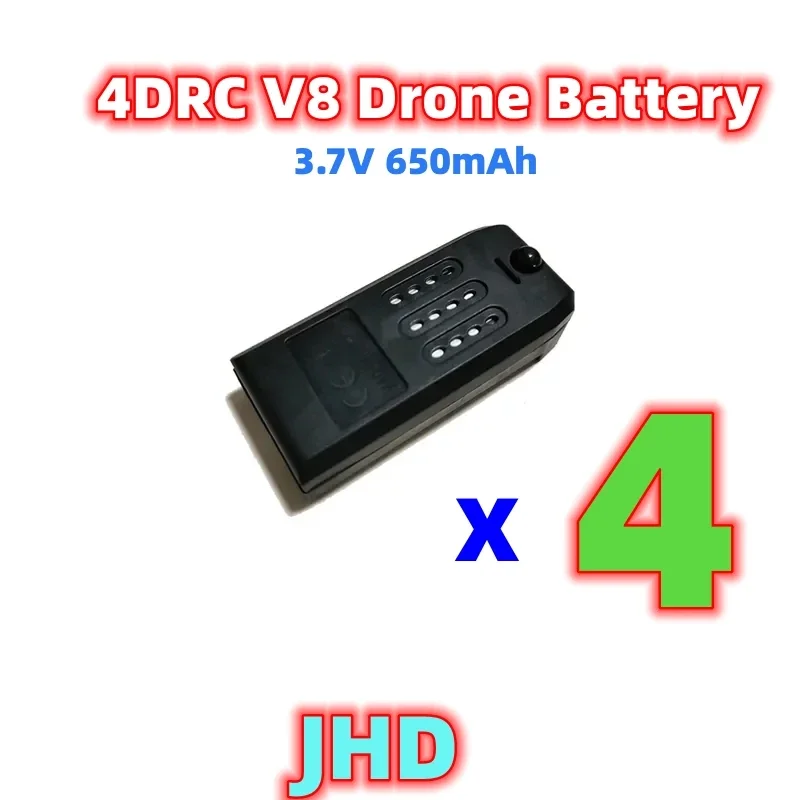 JHD Original V8 RC Aircraft Battery 3.7V 650MAH For 4DRC V8 Quadcopter/V8 Drone Spare Replacement Battery Accessories Part