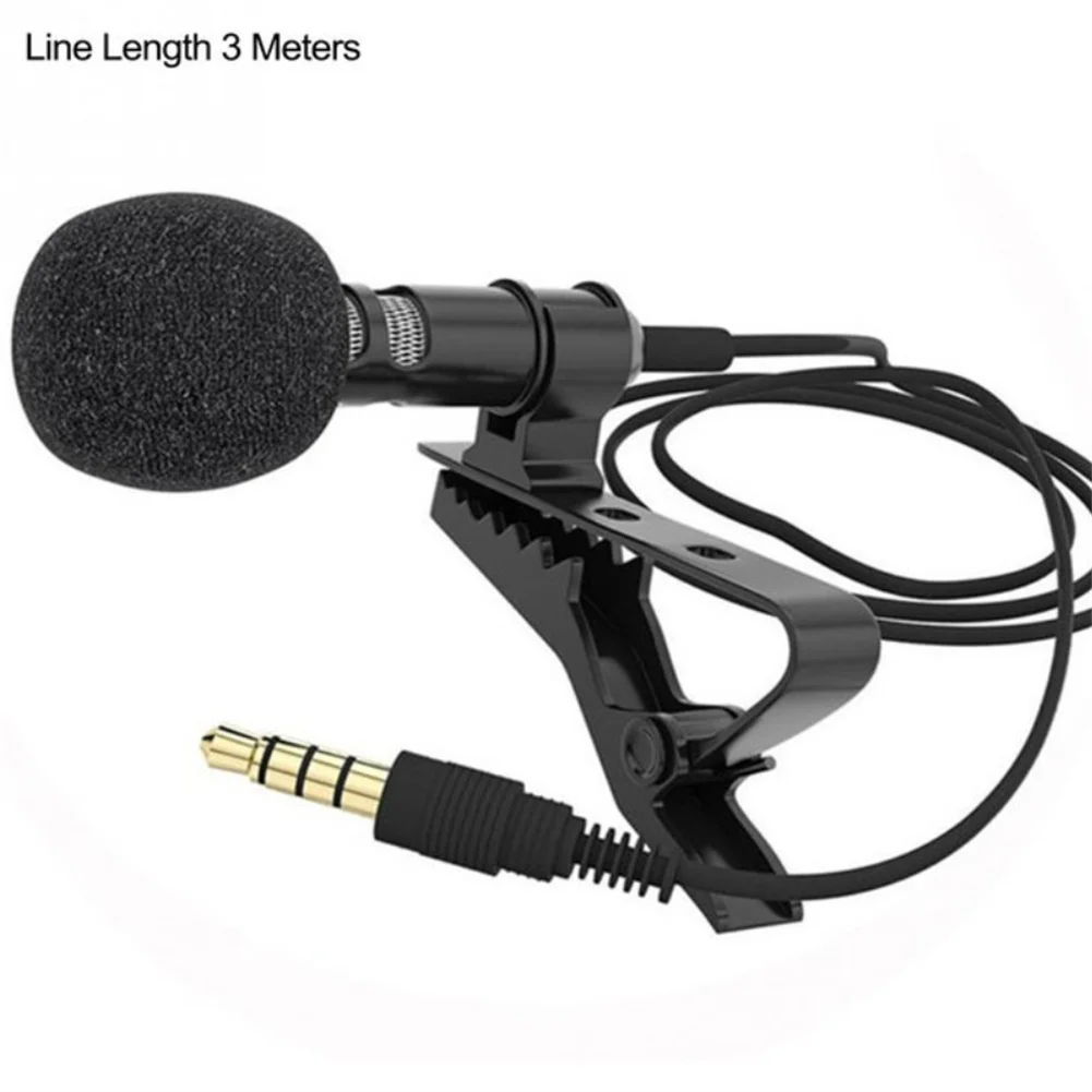 3.5mm Lavalier Microphone Vocal Stand Clip Tie For Mobile Phone Conference Speech Audio Video Lapel Microphone