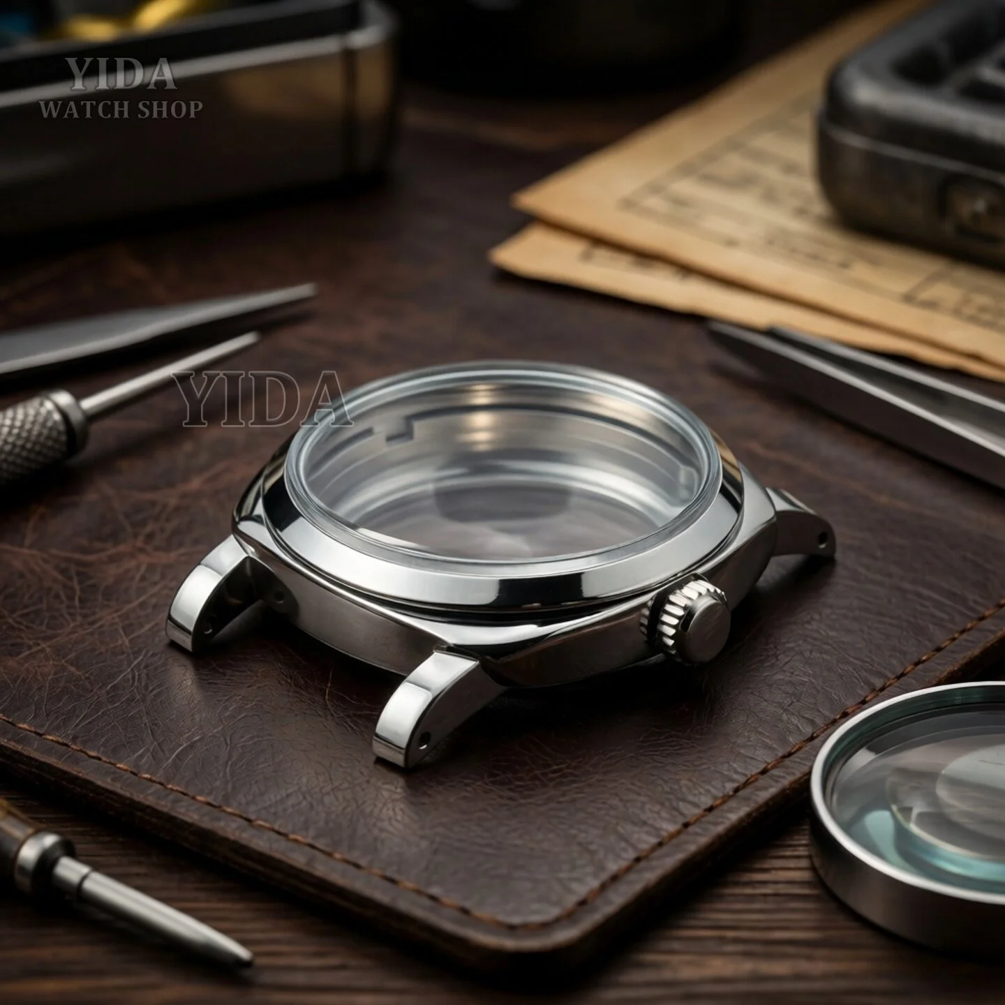 

for PAM 6152 Vintage Mod Watch Case Retro 47mm 316L Stainless Steel MOD Case 10ATM Waterproof Fit ETA6497/6498/ST3600 Movement