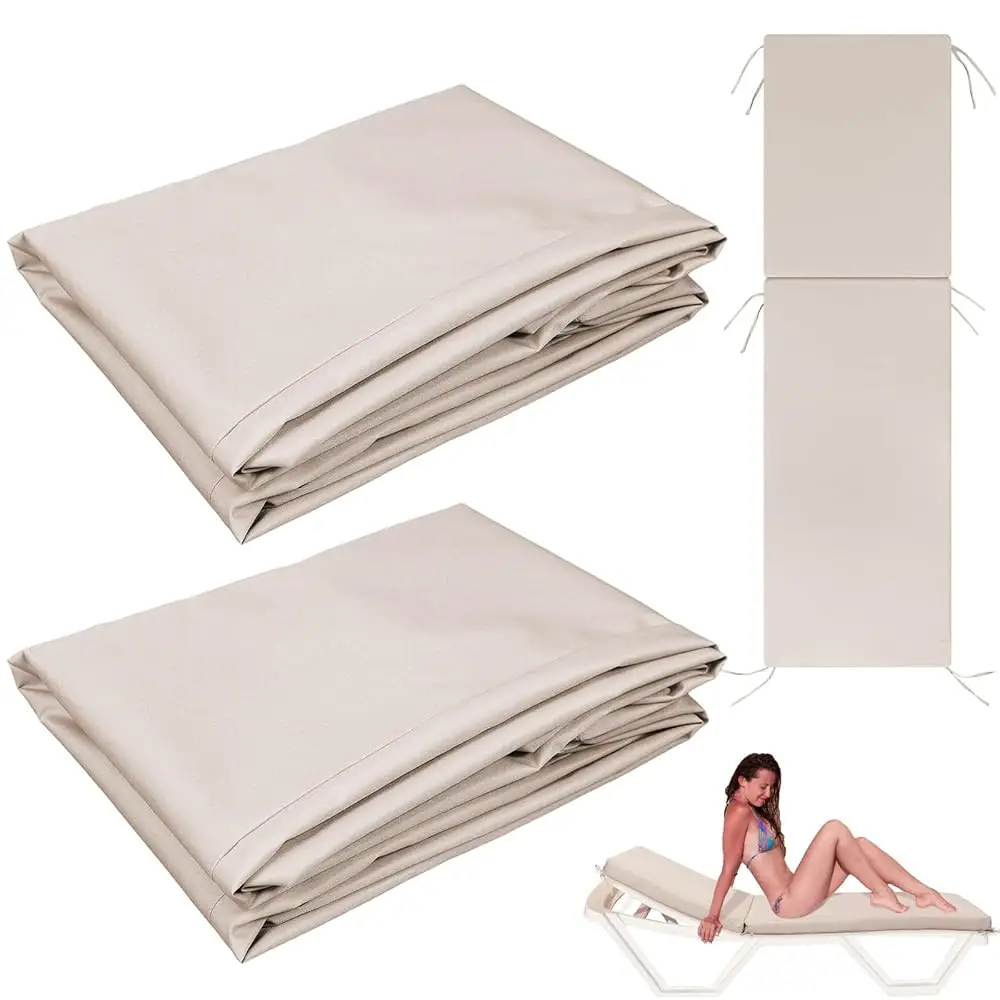 

2 Pcs Waterproof Chaise Lounge Cushion Cover Outdoor (Not Ludes Cushion) 72 X 21 X 3 H Chair Replacement Cover Chaise Slipcover