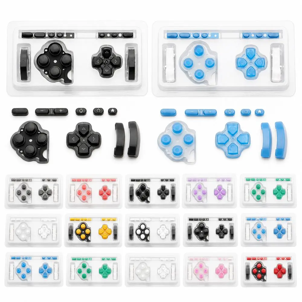1Set Button Replacement Kit ABXY Select Start Home LR Buttons PSP Button Set High Quality D PAD Volume Key for PSP3000