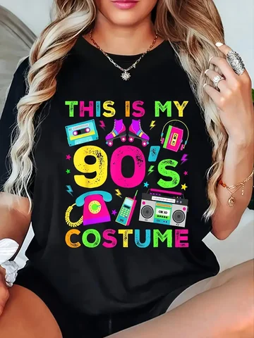 Women's 80s 90s Retro Graphic T-Shirt - "I'm 70's Born & Raised" Round Neck Short Sleeve Tee Summer Cotton T-shirt Tops