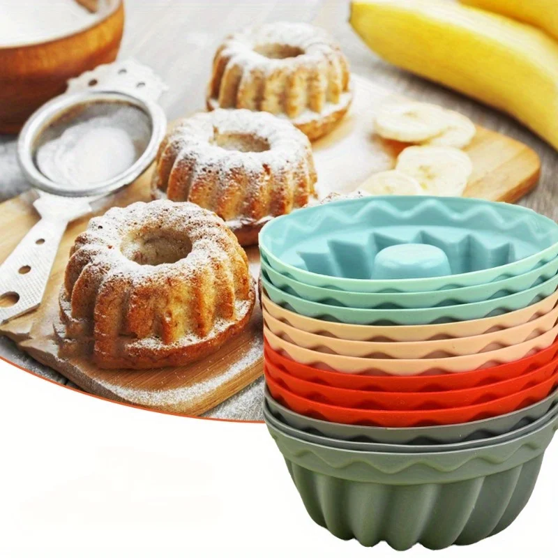 

5pcs Silica gel Mafen Cup Cake Baked dessert egg tart pudding mold Cake Cup Silicone Baking Mold Baking tools Kitchen tools