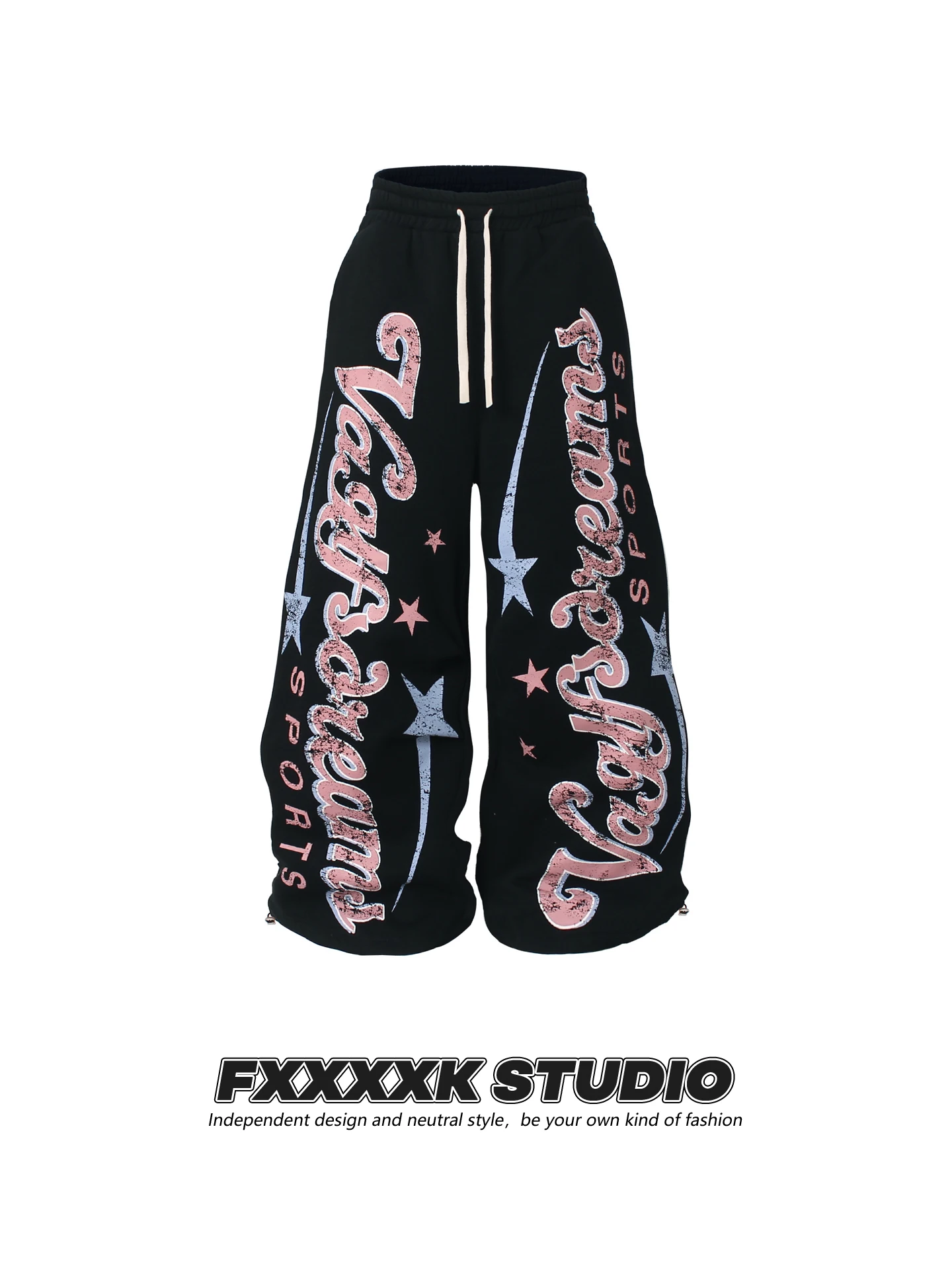 

FXK оригинальные мужские хип-хоп уличные свободные прямые брюки Thiened Fce на подкладке теплые повседневные спортивные штаны с высокой талией эластичный пояс