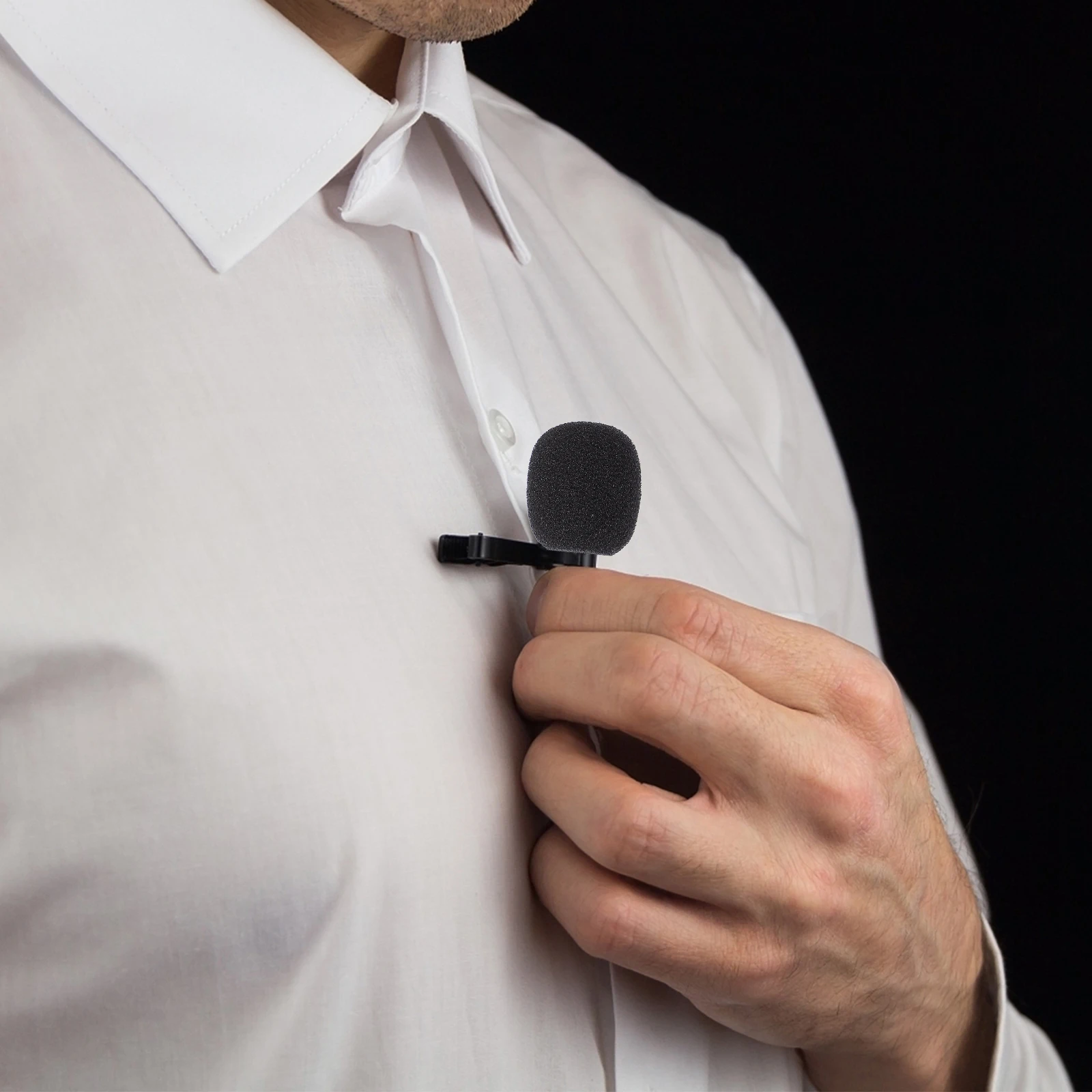 

10PCS Microphone Lapel Tie Clip Universal Mini Lapel Lavalier Microphone Mic Clip Iron Clip with 10PCS Covers