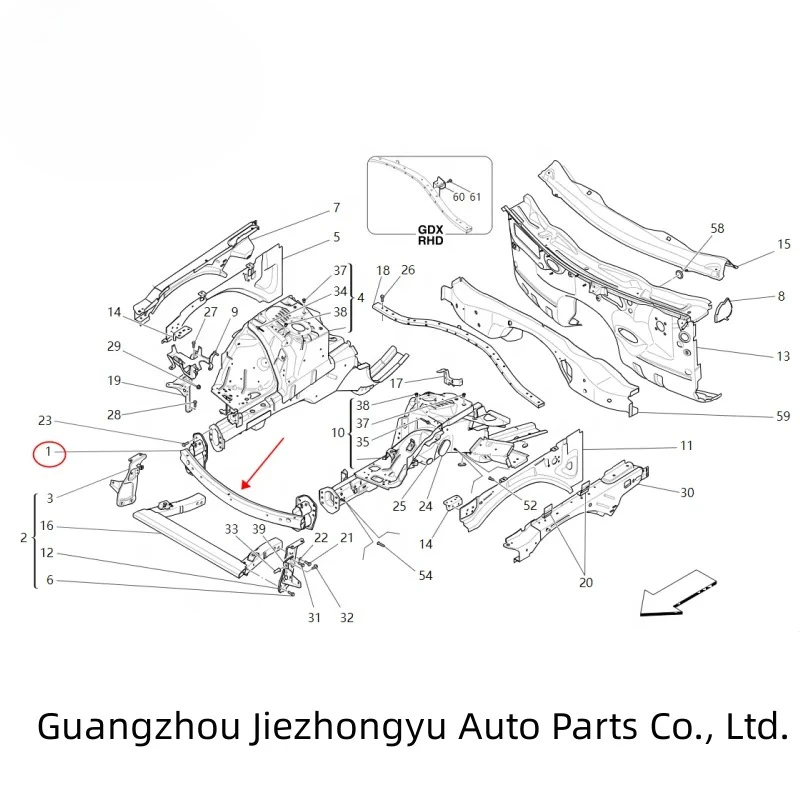 OEM 673007200 Front Bumper Beam for Levante M161 High Quality Auto Parts