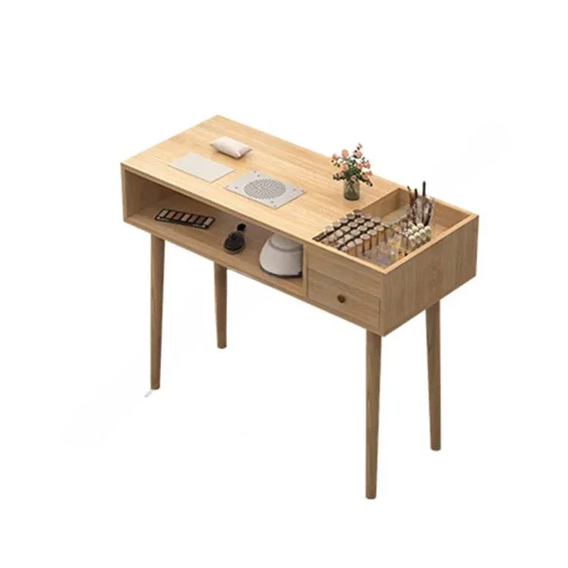 Houten Nordic Moderne Nagel Tafel Dressing Professionele Manicure Tafel Eenvoud Nagelontwerper Mesa Manicura Salon Meubels