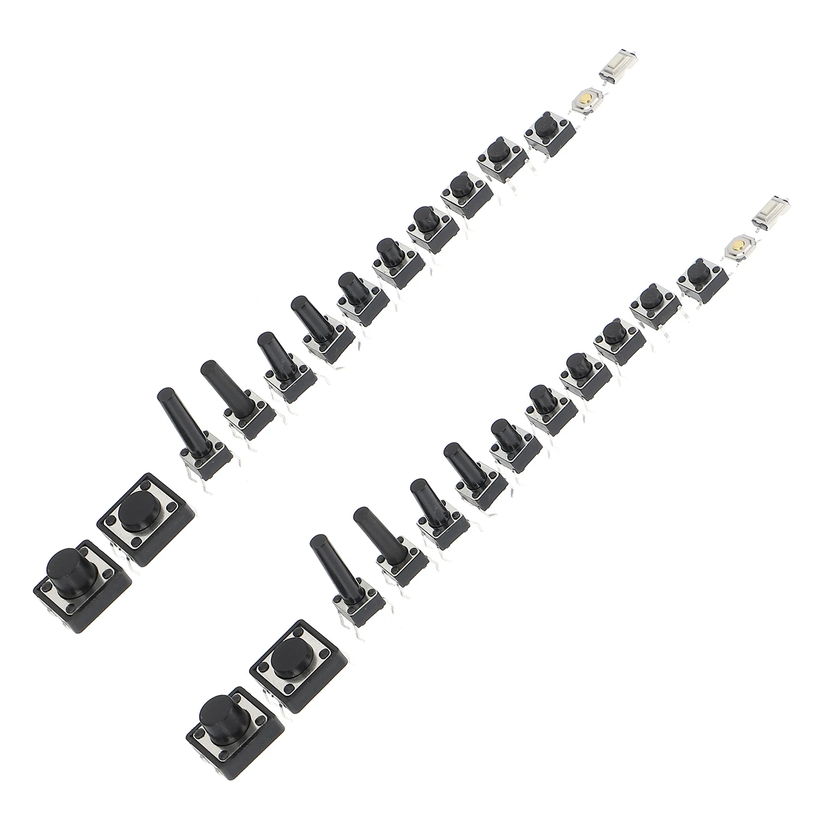 

140pcs Push Button Switches Kit Waterproof Touch Pads Miniature Black Plastic Ideal for Audio Computer
