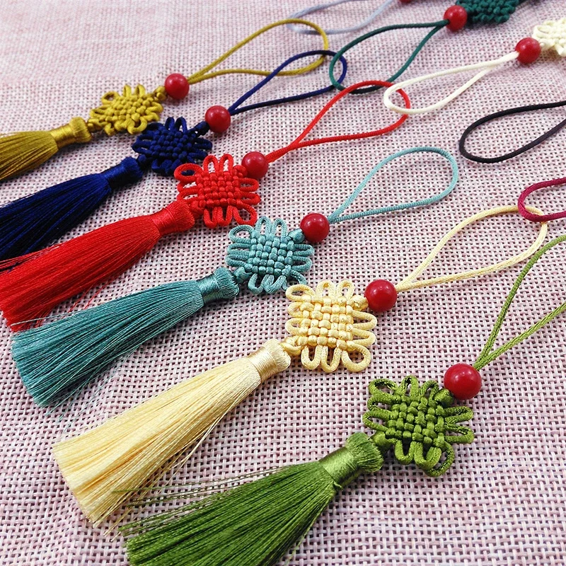 2/5 sztuk 5cm świąteczne frędzle wisiorek chiński węzeł jedwabne frędzle szycie zasłony Charms Tassel DIY rzemiosło prezent tworzenia biżuterii Decor