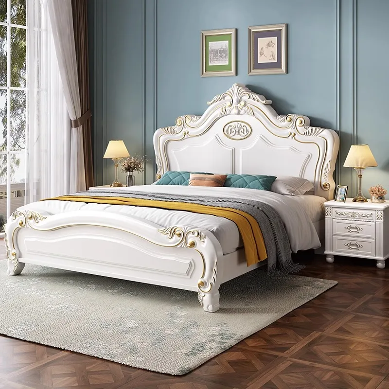 

Couples Wardrobe Double Bed Bedrooms Decoration Storage Headboards Single Double Bed Loft Queen Camas De Dormitorio Furniture