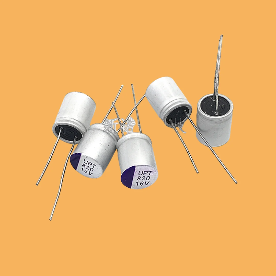 

50PCS/ Solid state capacitor 16V820UF 16V 820UF volume 10X12 in-line solid state electrolysis new in stock