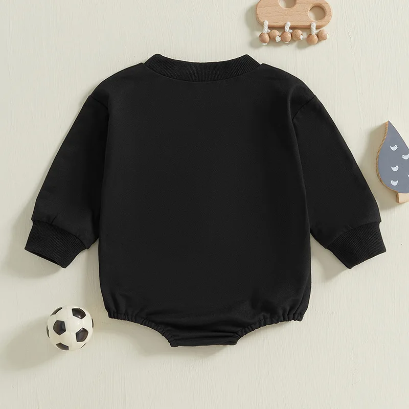 

Spring Autumn Baby Clothing 0-1Y Infant Boys Football Embroidery Bodysuit Casual Toddler Long Sleeve One Piece Hoodie