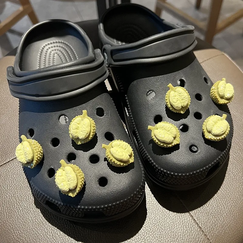 

8PCS Shoe Charms for Crocs 2025 New 3D Durian Decoration Buckle for Croc Charms Set Accessories Kids Party Woman Girls Gift