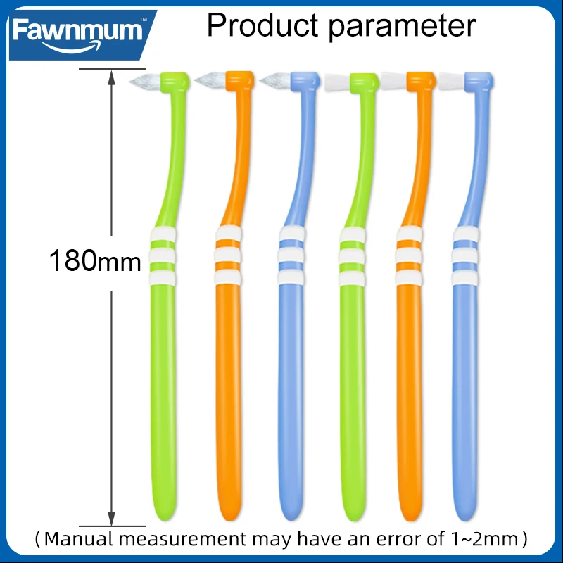 Fawnmum-cepillo de dientes puntiagudo para ortodoncia, 1 piezas, herramientas de limpieza dental, higiene bucal