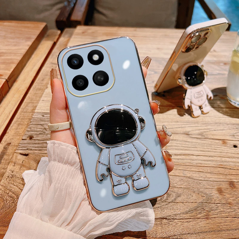 Skinlee Case For Honor X7d 400 Smart With Astronaut Holder Electroplate Bezel Shell For Honor X7d 400 Smart Phone Cover