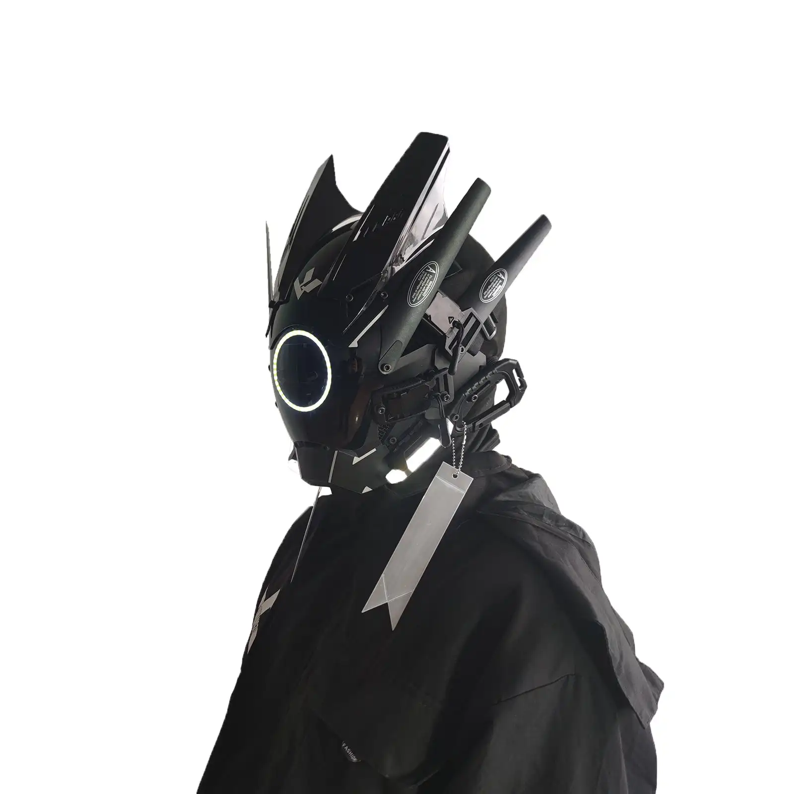 JAUPTO punk kask Cosplay dla mężczyzn, futurystyczny Punk Techwear, Halloween Cosplay muzyka imprezowa akcesoria świąteczne