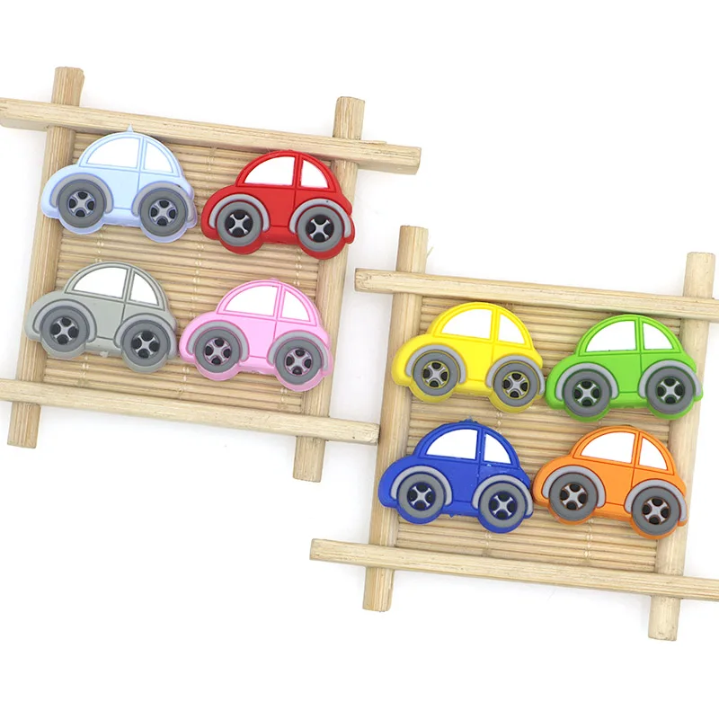 5/10pcs Mini Silicone Beads Food Grade Rocket Car Focal Beads DIY Pacifier Chain Beadable Pen Jewelry Accessories