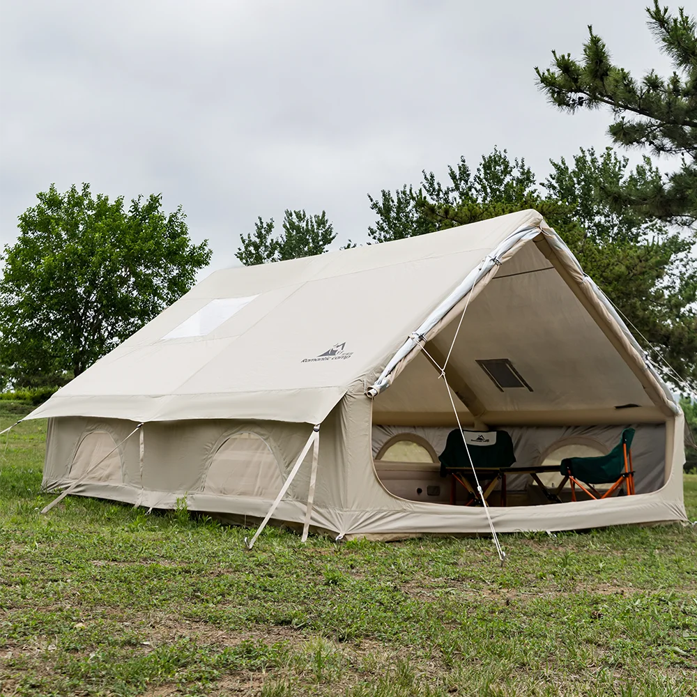Outdoor Camping Events 2026 - 2026年最新！屋外防水インフレータブルエアテント、耐雨オックスフォード生地キャビンハウス、天窓とストーブポート付き、キャンプイベントパーティーに最適