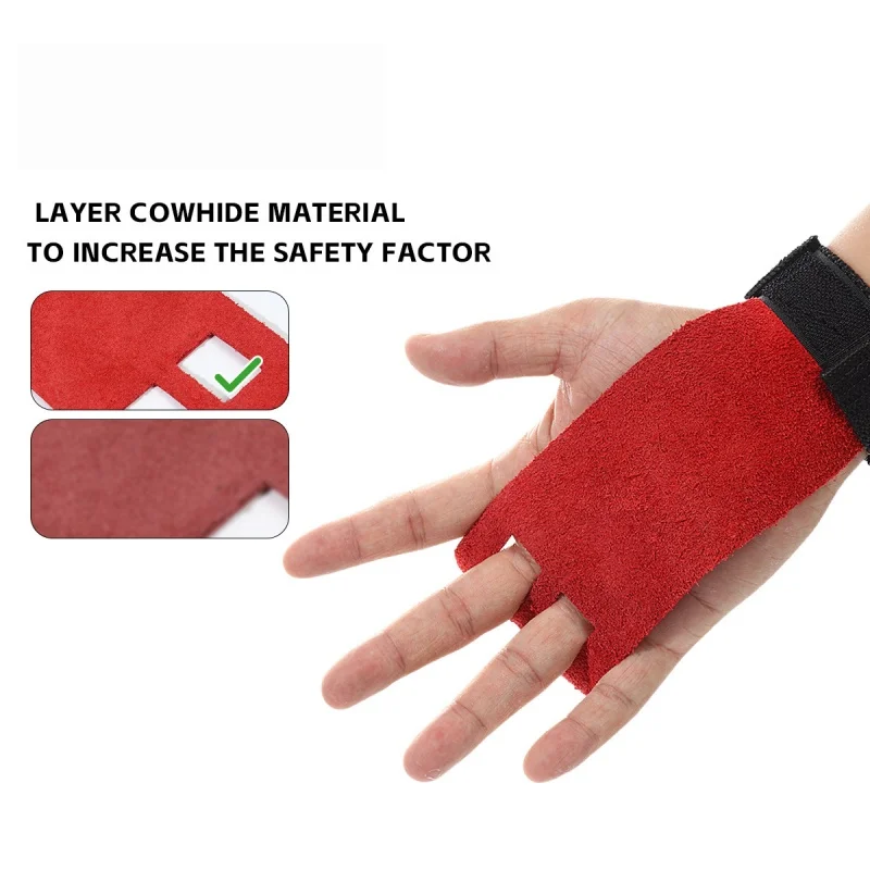 1 Pair Pullup Hand Grips 2‑Hole Gymnastic Hand Wrist Wrap Support Ideal for Men Women Weightlifting WODs Lifting and Gymnastics