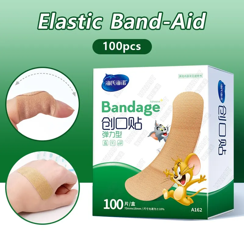 100pcs/box Cartoon Pattern Medical Breathable Bandage High Elasticity First Band Aid Emergency Individually Wrapped Hais Hainuo