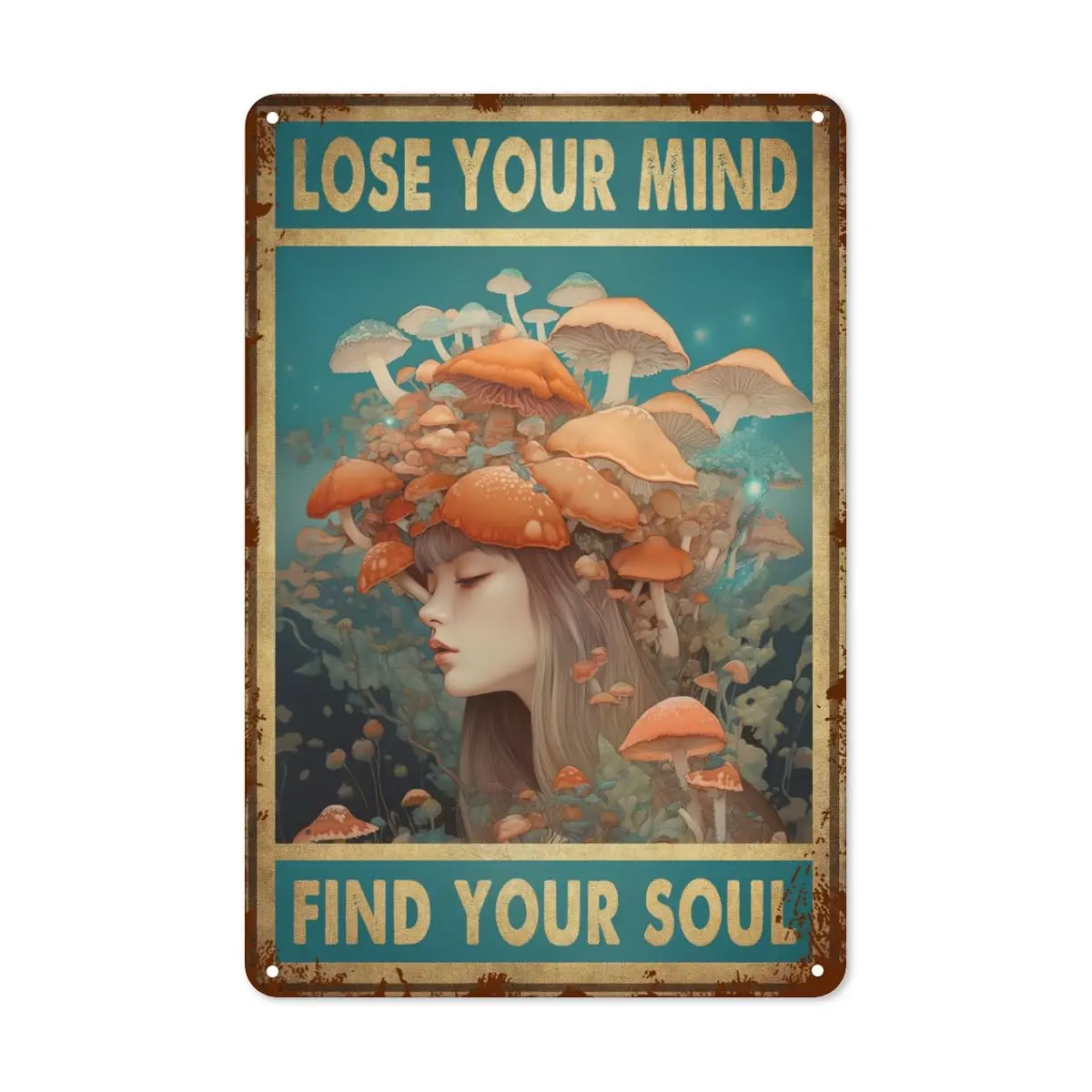 Металлическая жестяная вывеска с изображением грибов, девушек из любой души, винтажный настенный Декор для дома, кухни, сада, фермы, деревенский Артистизм