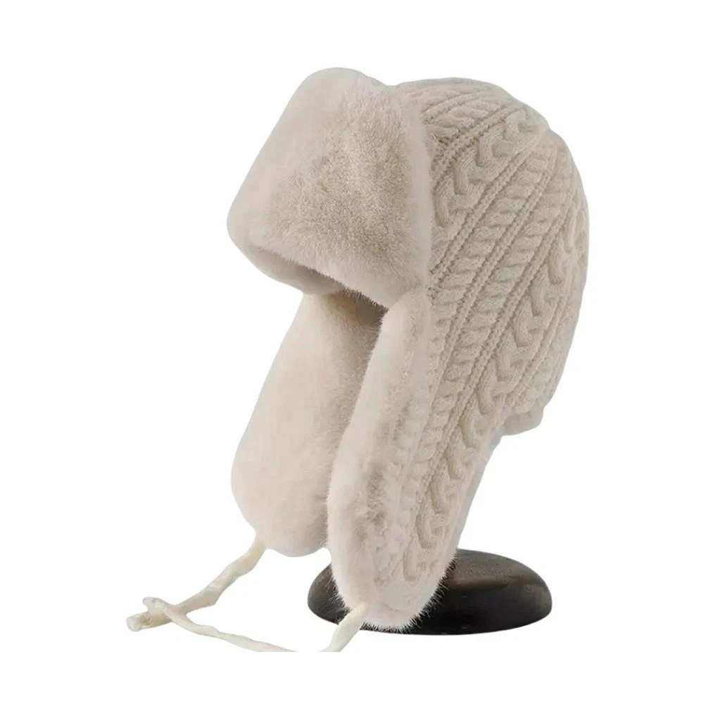 قبعة الشتاء الدافئة المرأة الصياد قبعة التزلج قبعة سميكة محبوك قبعة للمشي الشتوي ركوب الدراجات الأنشطة في الهواء الطلق #6