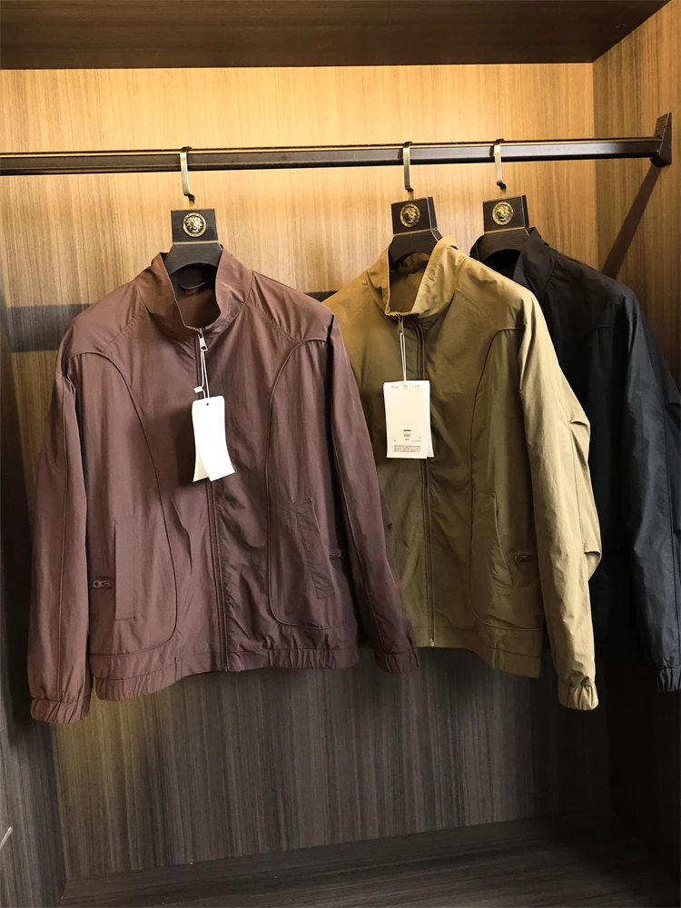 

mat High-End Anti-Wrinkle Breathable Spring Boy Loose Fit Stand Collar Jaet Trendy Outerwear Urban Sle Long Sve