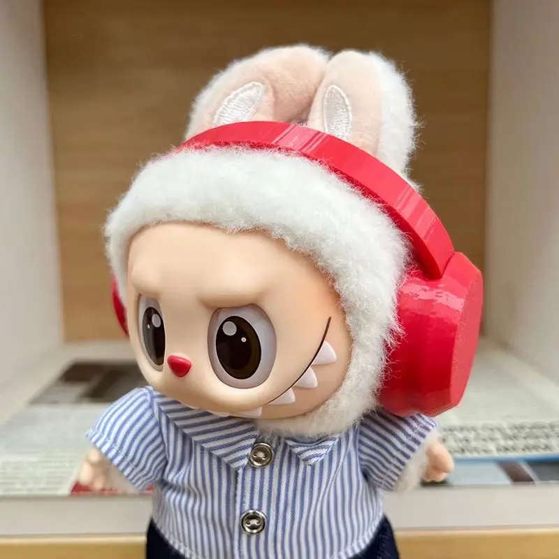 Mini Headphones For Labubu Doll Accessories Decoration Colorful Headphones Diy Doll Ornament Suitable For 15/17cm Dolls Toy Gift