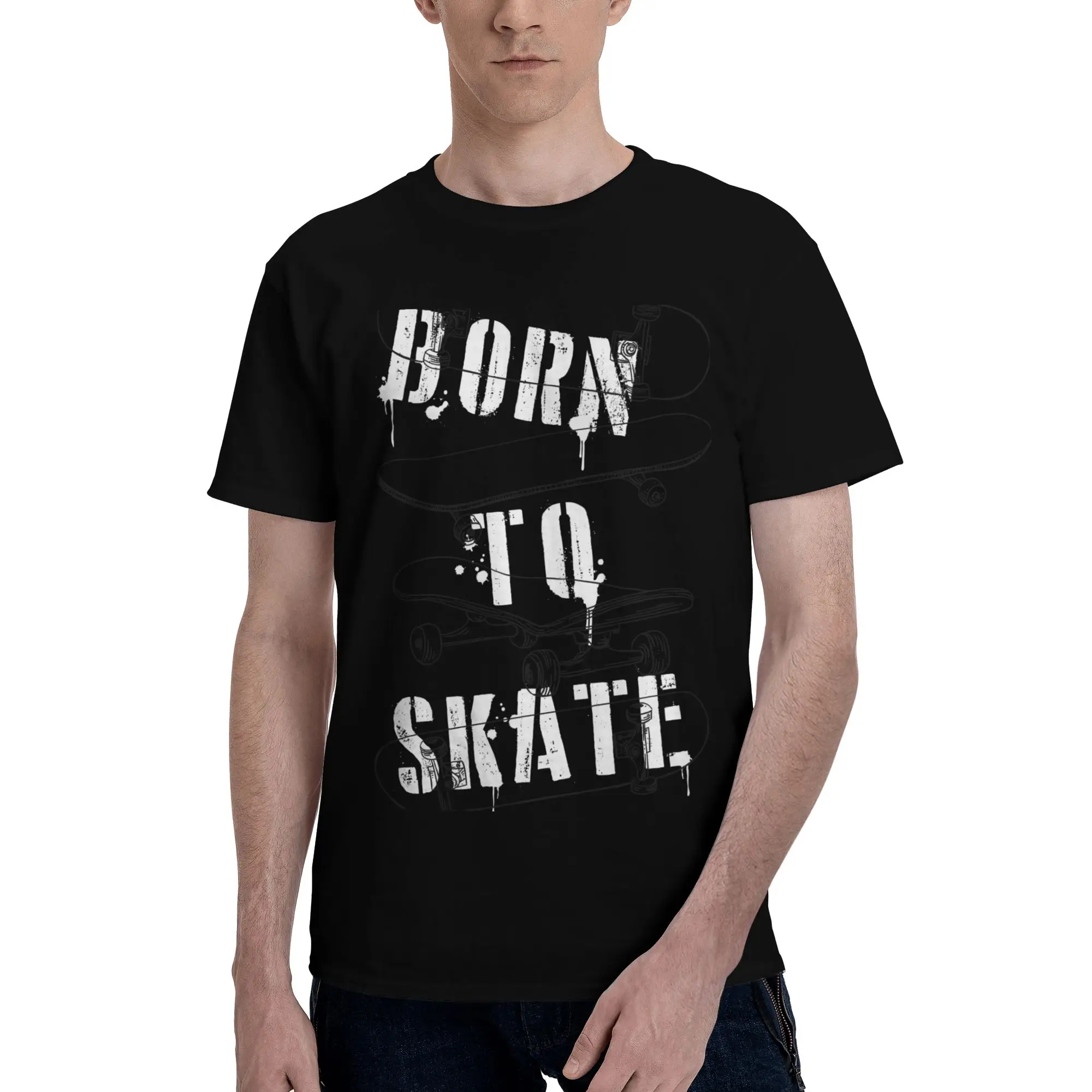 

Stacked Skateboard Minimalist Art Men T-Shirt Clothes Tee Shirt Short Sleeve fugees Cotton