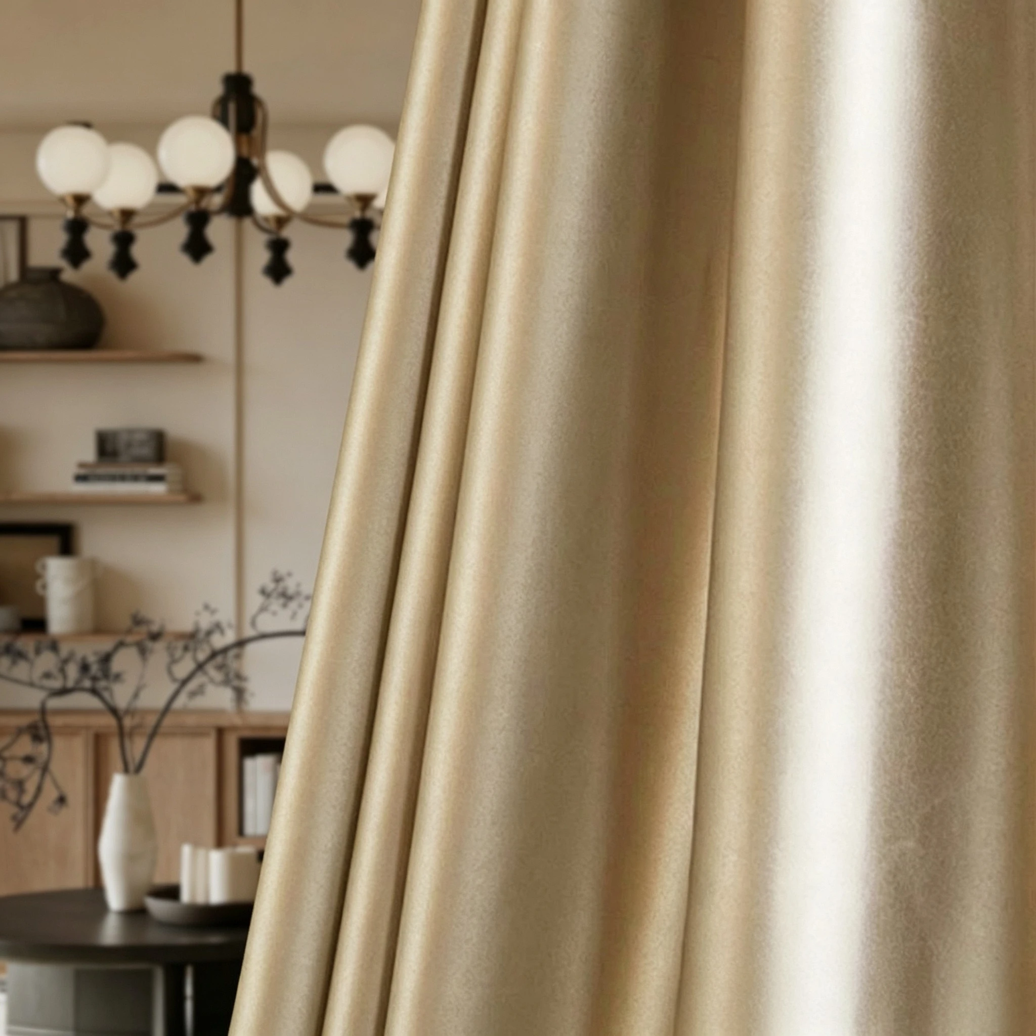 Coffee Light Beige French Blackout Curtain Bedroom Living Room Hotel Luxury Window Curtain Balcony Decorative Drape Customized