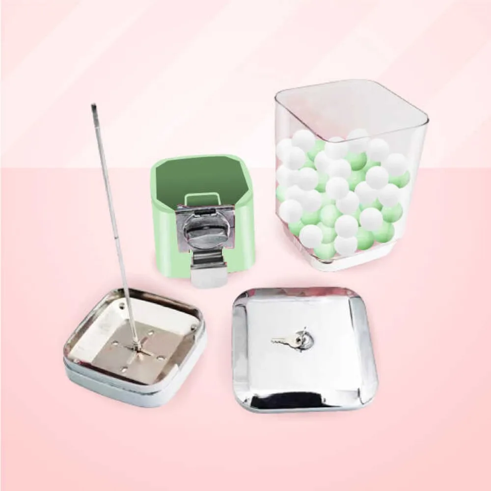 Distributeur de bonbons, capsules et grains de café de bureau carré, personnalisable avec logo