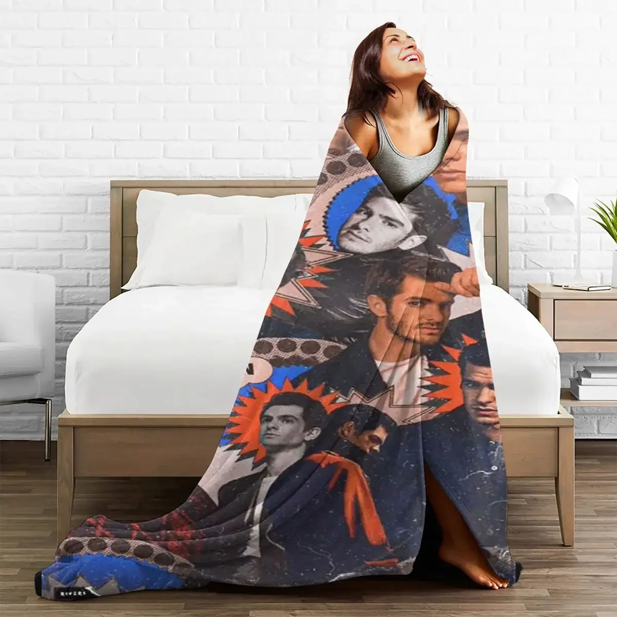 

Baby Blanket Andrew Garfield Plaid Flannel Winter Art Collage Soft Multifunction Throw Blankets for Bed Bedroom Bedding Throws