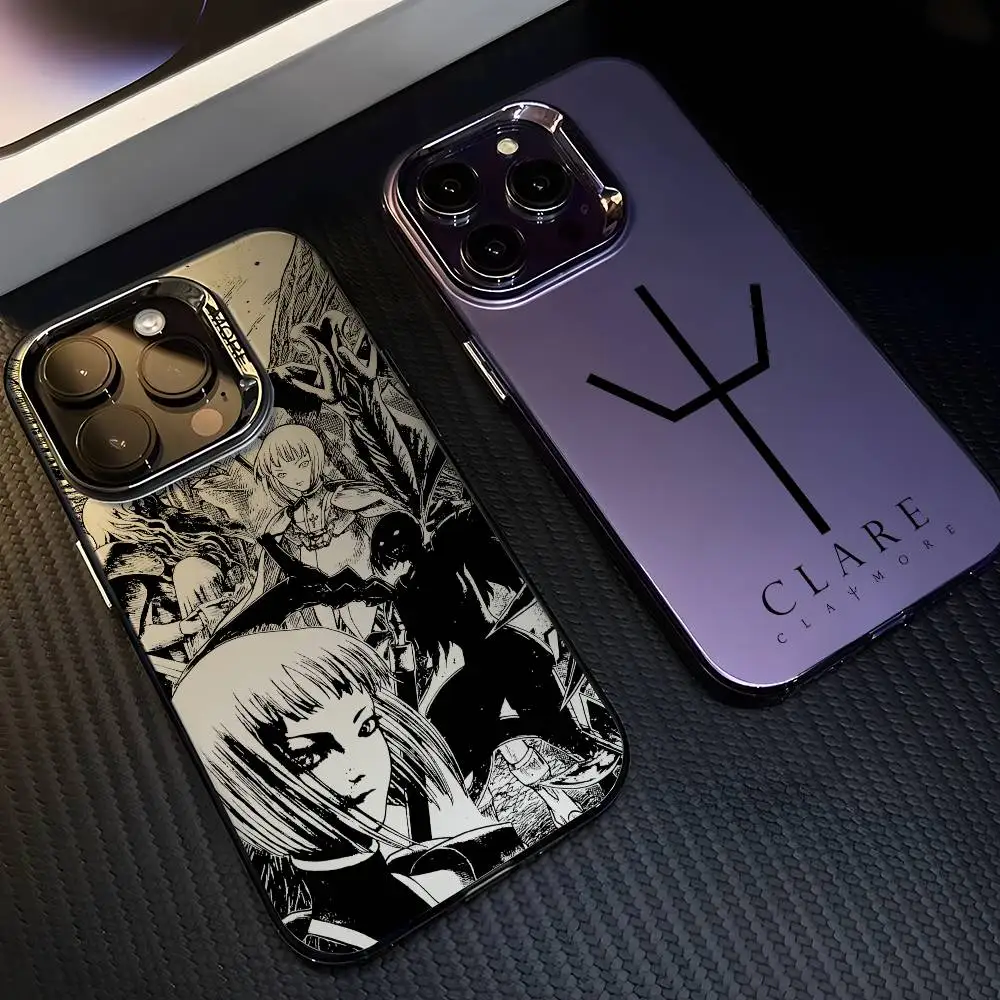 

C-claymore Claires Anime Phone Case For IPhone 17 16 15 14 13 12 11 Pro Max Air Multicolor Matte Laser Metallic Aurora Funda