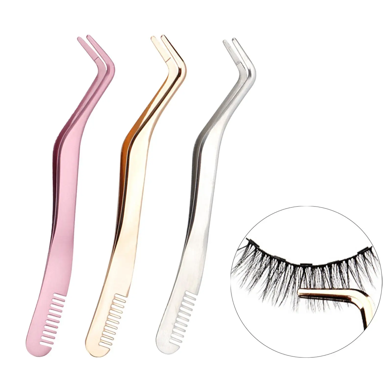 カーブしたまつげ用ピンセット、メイクアップまつげエクステ用品