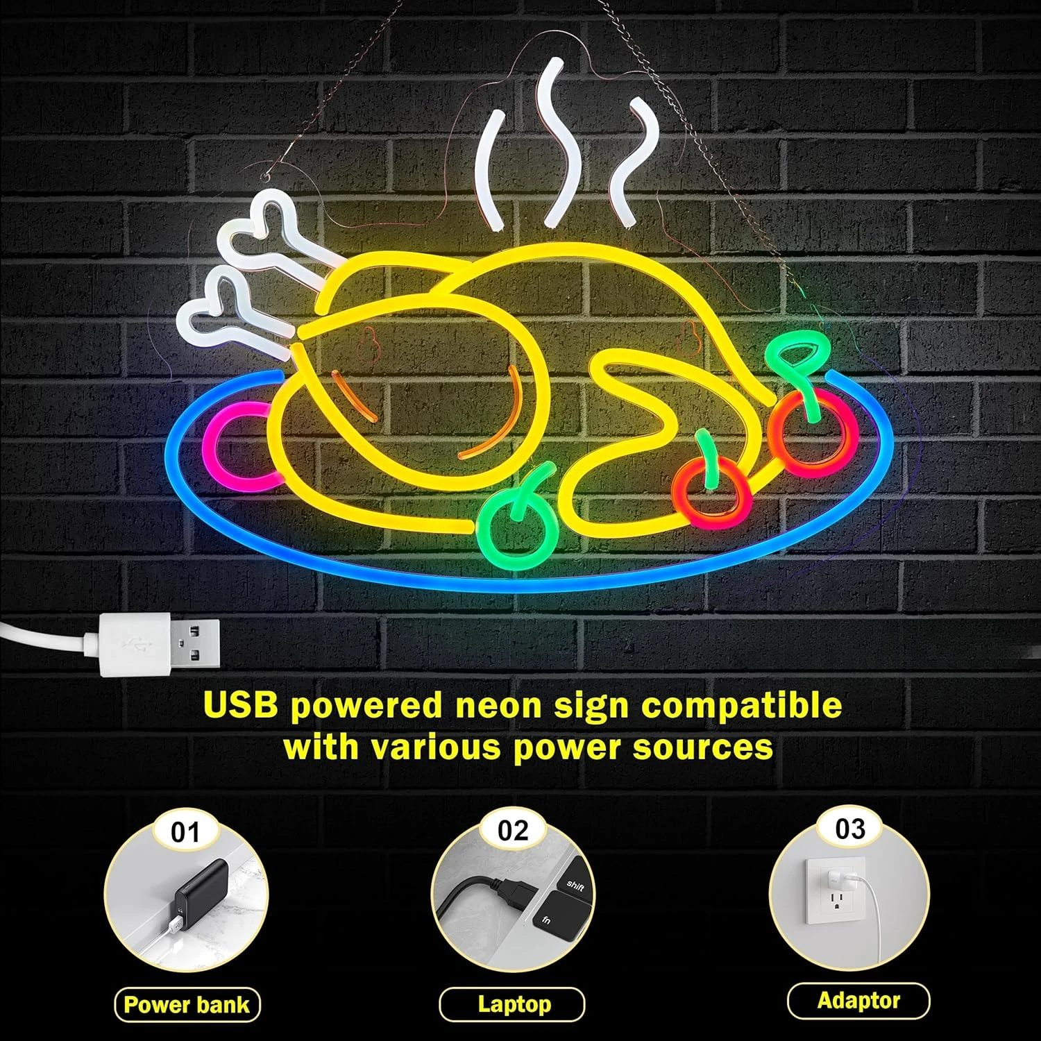 Turkey Neon Sign USB Powered LED Neon Light for Turkey Coffee Shop Turkey Restaurants Stores Bar Man Cave Beer Bar Wall Decor