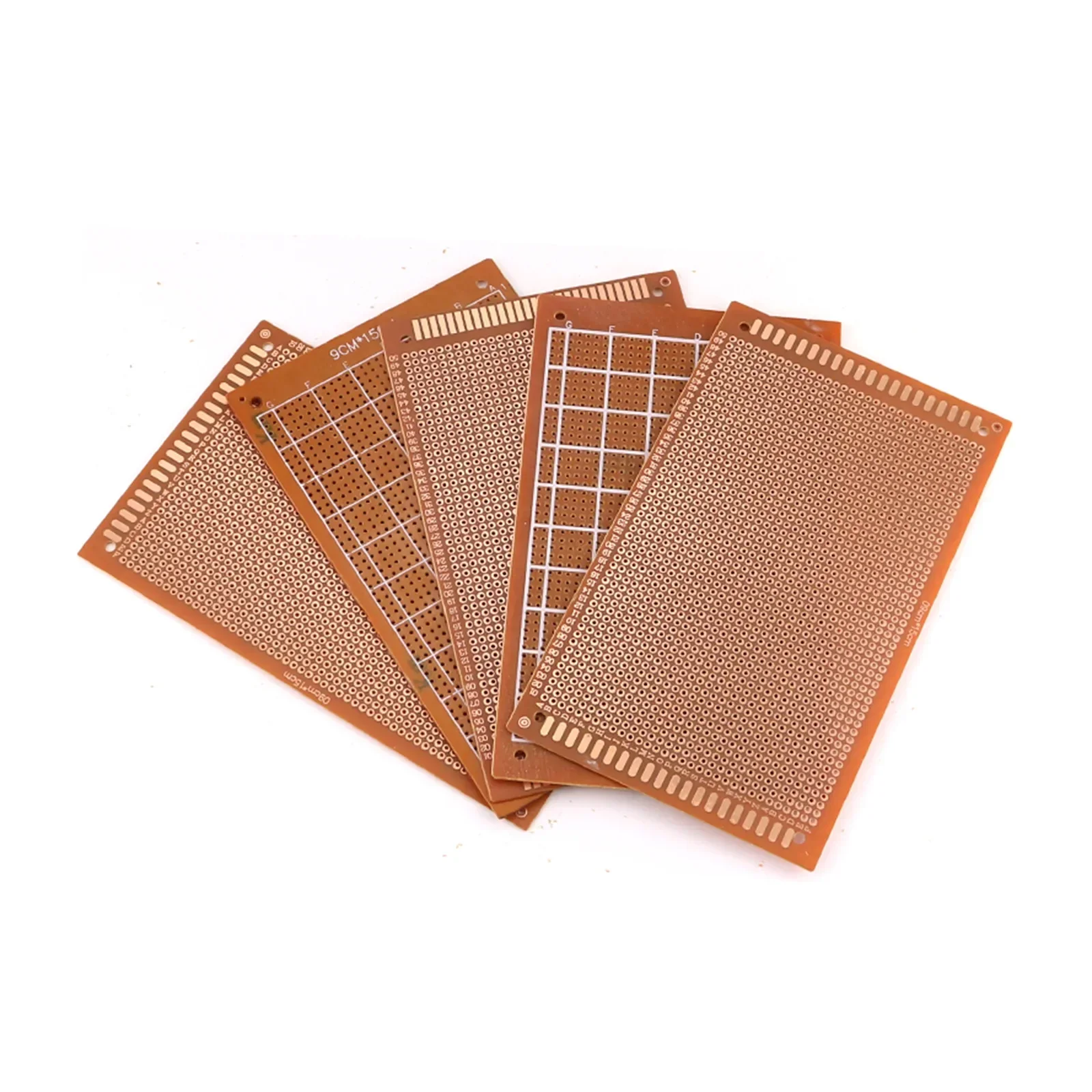 Papan Sirkuit Eksperimental Satu Sisi 9X15 9*15Cm, 5 Buah Pelat Tembaga Bakelite Universal PCB Prototipe, Kuning