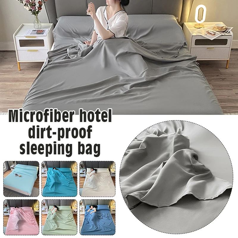 

Lightweight Sleeping Bag Liner Portable Satin Rayon Bed Sheet Hotel Travel Camping Anti-Dirty Bed Sheet Sleeping Bag